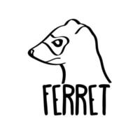 Vector logo with the image of a ferret with the inscription.