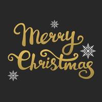 Vector text of Christmas greetings written by hand, Golden gradient on a dark gray background