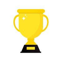 Gold cup isolated on white background. Winner gold award. vector