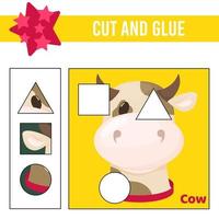 Cut and glue worksheet. Game for kids. Education developing worksheet vector