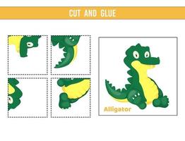 Cut and glue worksheet. Game for kids. Education developing worksheet vector