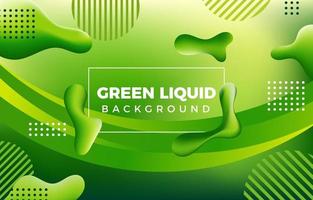 Green Background with Fluid Liquid Shapes