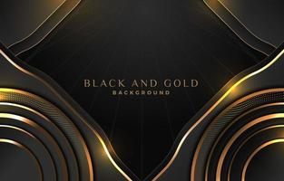 Fancy Modern Glowing Gold Strokes on Black Background vector