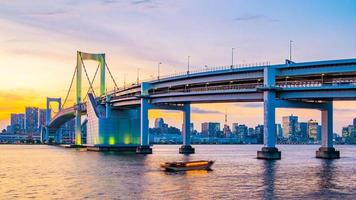 Panorama view of Tokyo skyline in the evening photo