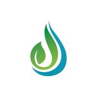 vector de logotipo de naturaleza de agua y hoja