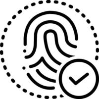 Line icon for fingerprint matched vector