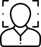 Line icon for face recognition vector