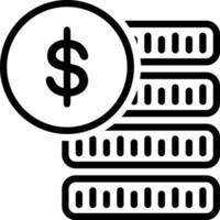 Line icon for doller vector