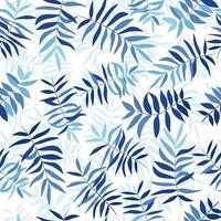 Blue tropical leaves. Seamless pattern for fabric, wrapping paper and web. vector