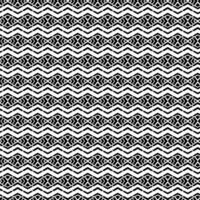 Ethnic monochrome print. Geometric black and white seamless pattern vector