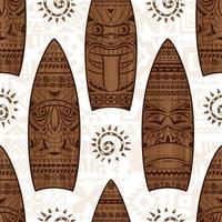 Wood surfing boards and signs vector seamless pattern. Summer seamless pattern. Print for fabric design.