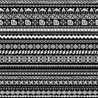 Collection of different geometric patterns. Seamless monochrome pattern. vector
