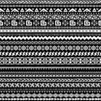 Collection of different geometric patterns. Seamless monochrome pattern. vector