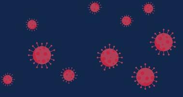 Blue background with a few red viruses vector