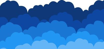 fondo de cinco filas de nubes de colores vector