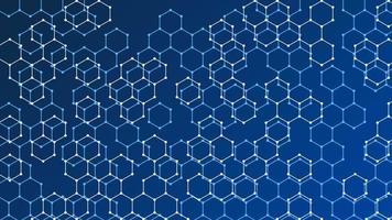 Blue gradient background with two types of hexagons vector