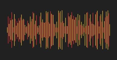 Two-color sound wave on a dark background vector