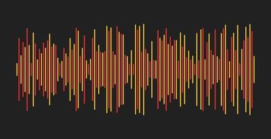 Two-color sound wave on a dark background vector