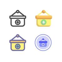 Medical bag icon pack isolated on white background. for your web site design, logo, app, UI. Vector graphics illustration and editable stroke. EPS 10.