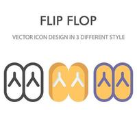 flip flops icon pack isolated on white background. for your web site design, logo, app, UI. Vector graphics illustration and editable stroke. EPS 10.