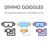 goggles icon pack isolated on white background. for your web site design, logo, app, UI. Vector graphics illustration and editable stroke. EPS 10.