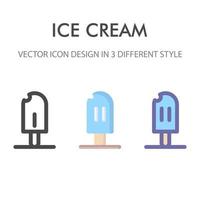 paquete de iconos de helado aislado sobre fondo blanco. para el diseño de su sitio web, logotipo, aplicación, interfaz de usuario. Ilustración de gráficos vectoriales y trazo editable. eps 10. vector