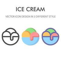 paquete de iconos de helado aislado sobre fondo blanco. para el diseño de su sitio web, logotipo, aplicación, interfaz de usuario. Ilustración de gráficos vectoriales y trazo editable. eps 10. vector