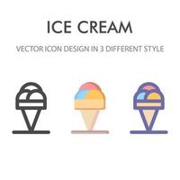 paquete de iconos de helado aislado sobre fondo blanco. para el diseño de su sitio web, logotipo, aplicación, interfaz de usuario. Ilustración de gráficos vectoriales y trazo editable. eps 10. vector