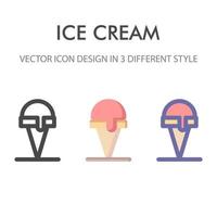 paquete de iconos de helado aislado sobre fondo blanco. para el diseño de su sitio web, logotipo, aplicación, interfaz de usuario. Ilustración de gráficos vectoriales y trazo editable. eps 10. vector