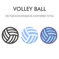 paquete de iconos de voleibol aislado sobre fondo blanco. para el diseño de su sitio web, logotipo, aplicación, interfaz de usuario. Ilustración de gráficos vectoriales y trazo editable. eps 10. vector