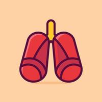 Ilustración de icono de vector de pulmones. estilo de dibujos animados plano adecuado para página de destino web, banner, pegatina, fondo.