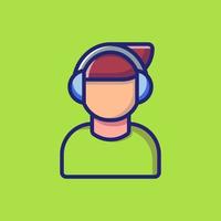 Listening Vector Icon Illustration. Flat Cartoon Style Suitable For Web Landing Page, Banner, Sticker, Background.