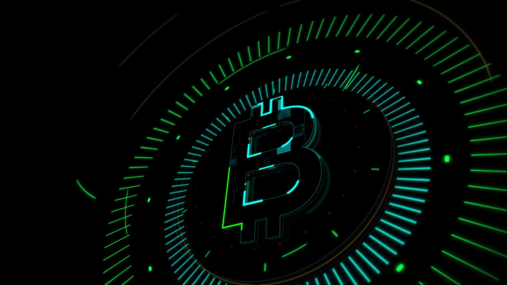 Bitcoin Cryptocurrency Symbolic Moving in a Dark Background 2142706