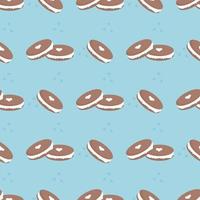 Seamless assorted macarons pattern. Macaroon background vector