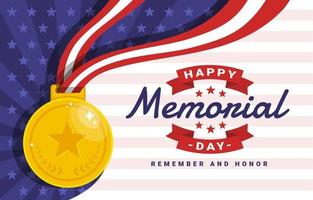 Memorial Day Medal Concept Background vector