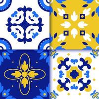 azulejos portugueses patrón de piso de baldosas vector