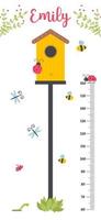 Kids height chart. Child height meter for kindergarten. vector