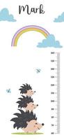 Kids height chart. Child height meter for kindergarten. vector