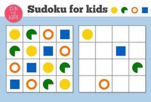 Sudoku. Kids and adult mathematical mosaic. Magic square. Logic puzzle game. vector