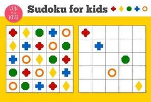 Sudoku. Kids and adult mathematical mosaic. Magic square. Logic puzzle game. vector