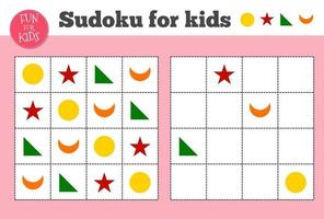 Sudoku. Kids and adult mathematical mosaic. Magic square. Logic puzzle game. vector