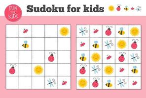 Sudoku. Kids and adult mathematical mosaic. Magic square. Logic puzzle game. vector