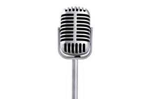 Retro microphone isolated on a white background photo