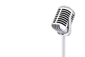 Retro microphone isolated on white with copy space photo