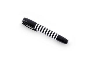 Black marker pens isolated on a white background photo