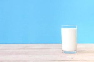 Glass of milk with copy space photo