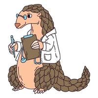 Pangolin the doctor. vector