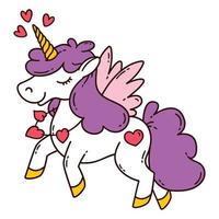 Unicorn with wings and heart.