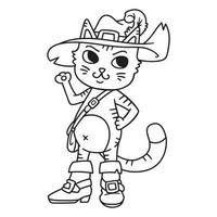 El gato con botas. Ilustración infantil. vector