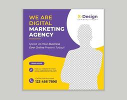 Digital business marketing agency promotion social media post template vector